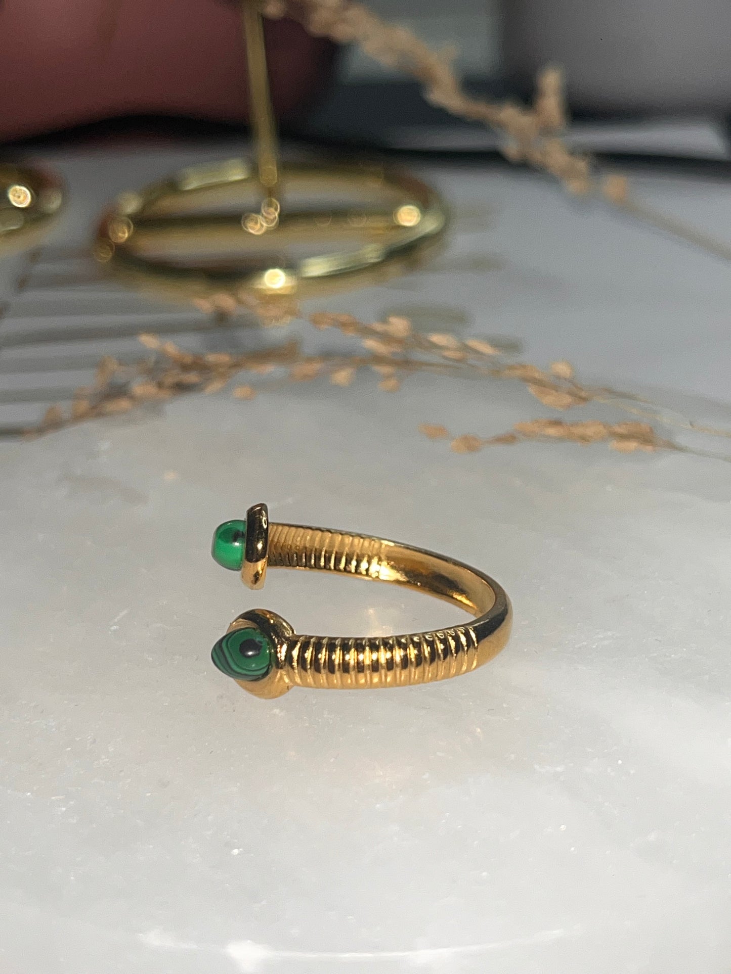Deep Green Adjustable Ring
