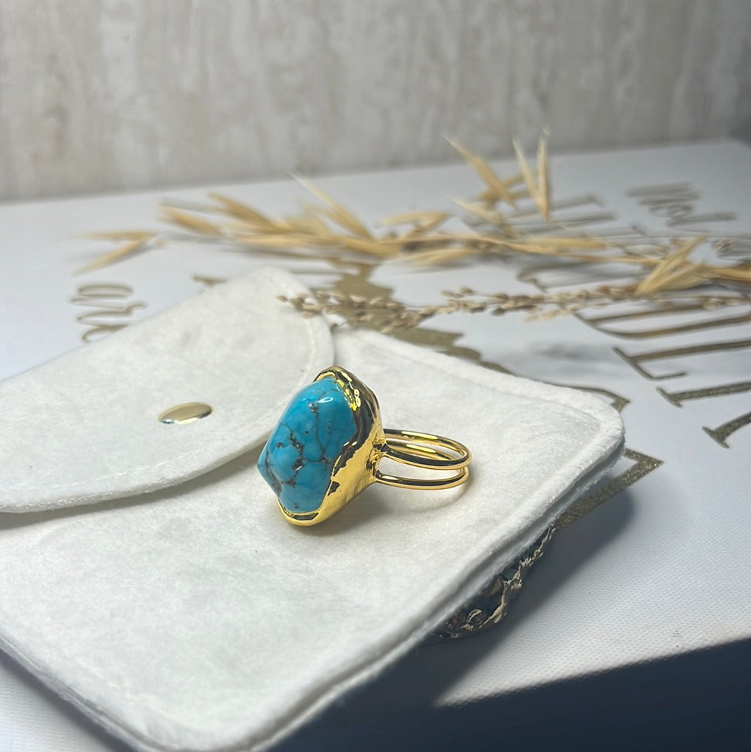 Big Blue Turquoise Adjustable Ring