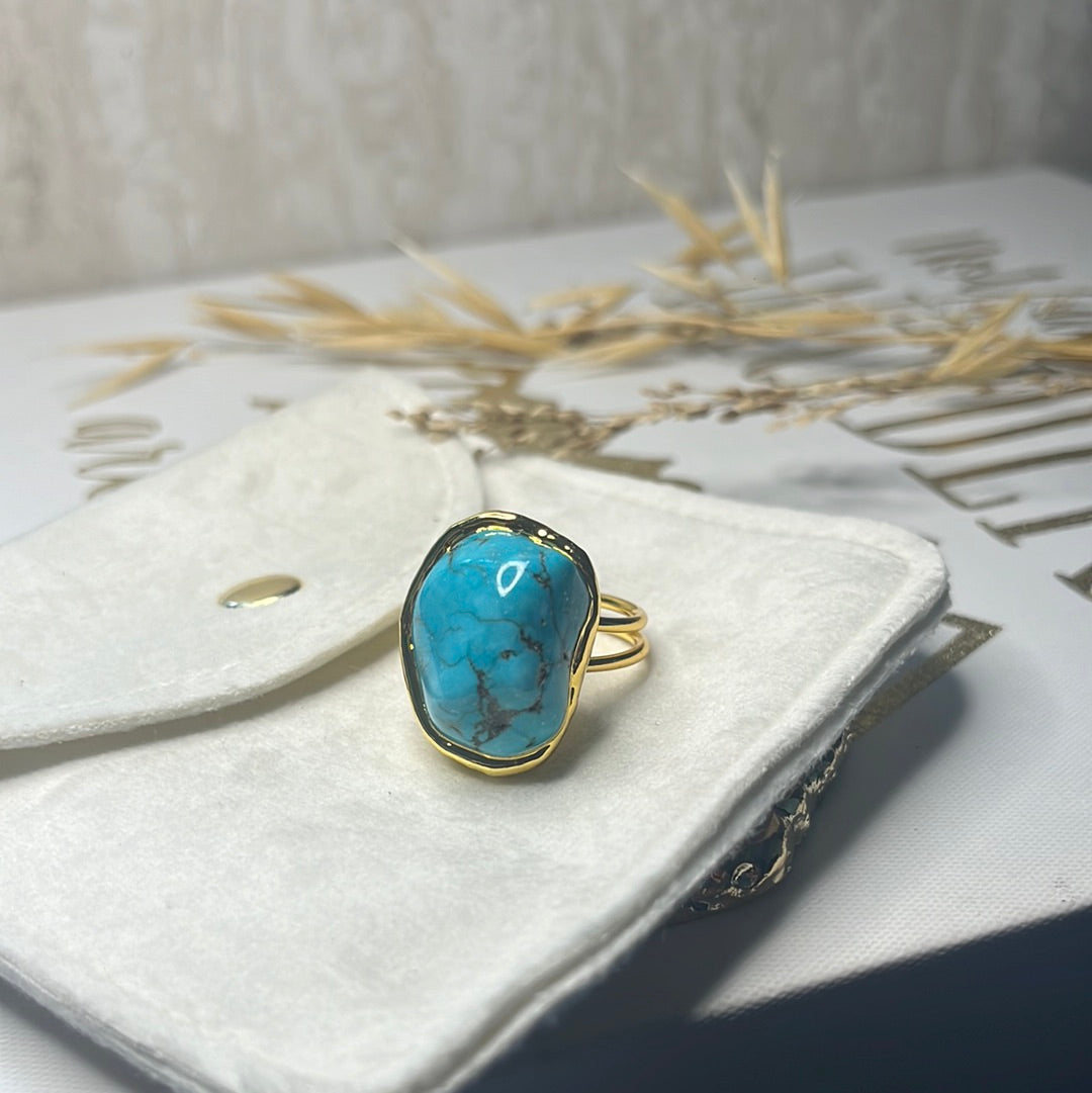 Big Blue Turquoise Adjustable Ring