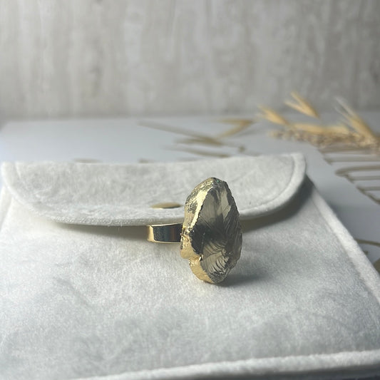 Lemon Quartz Adjustable ring