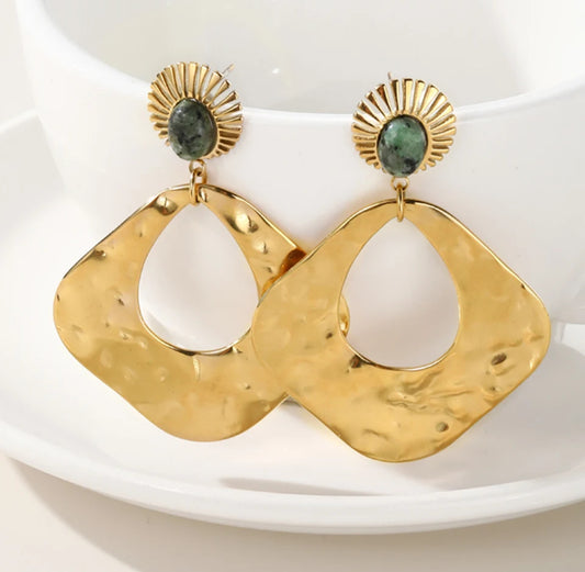 Green Drop Earrings