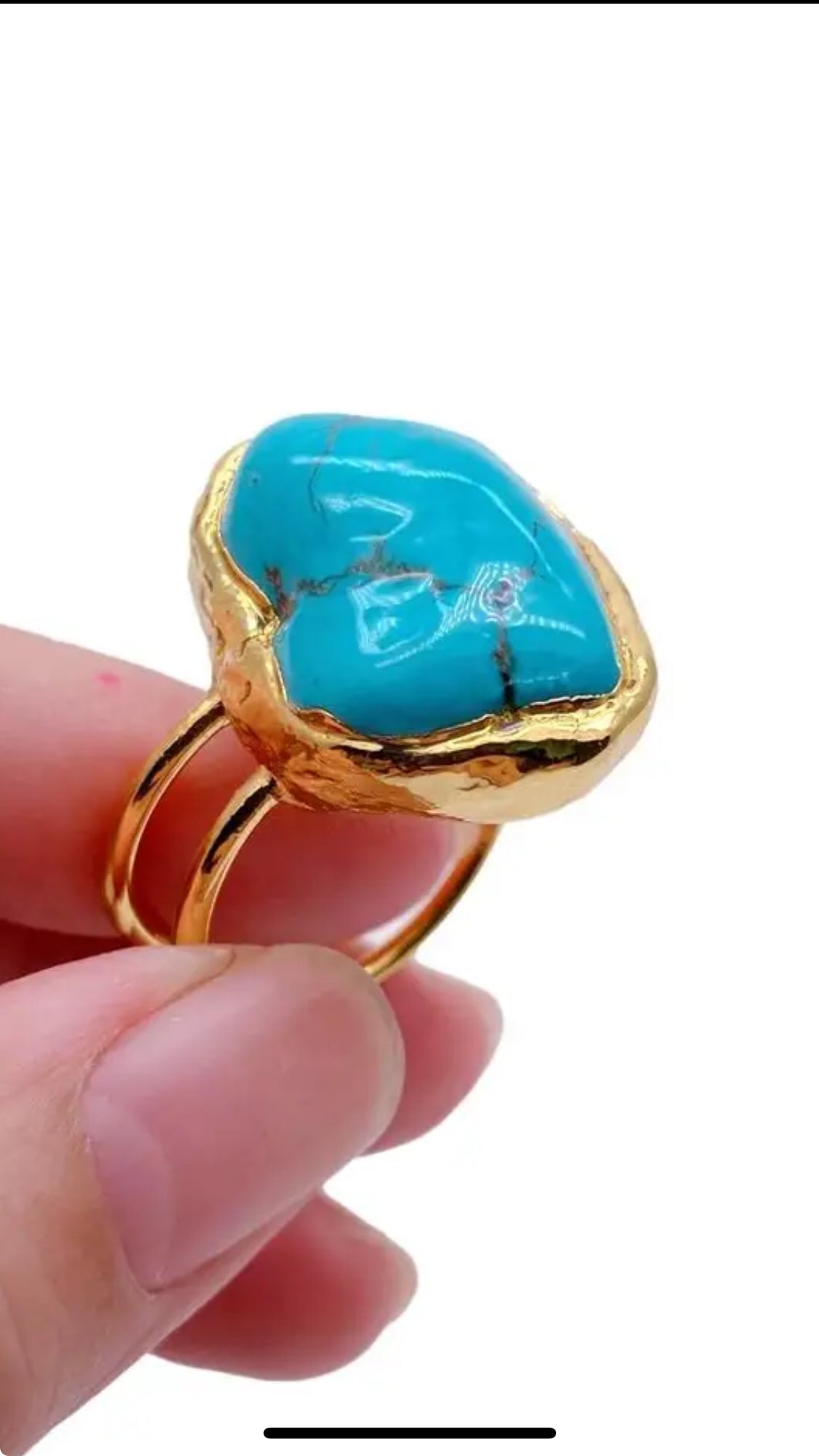 Big Blue Turquoise Adjustable Ring